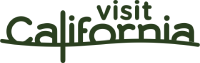 A green &ldquo;visit California&rdquo; logo with stylized, leafy letters forming the word &ldquo;California.&rdquo;